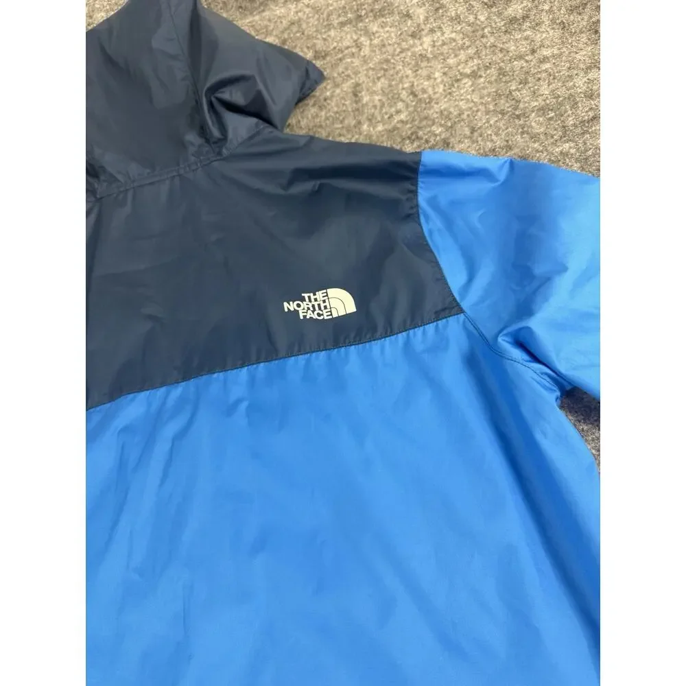 The North Face Jacket Mens Medium Windwall Windbreaker Blue Logo Hooded N157